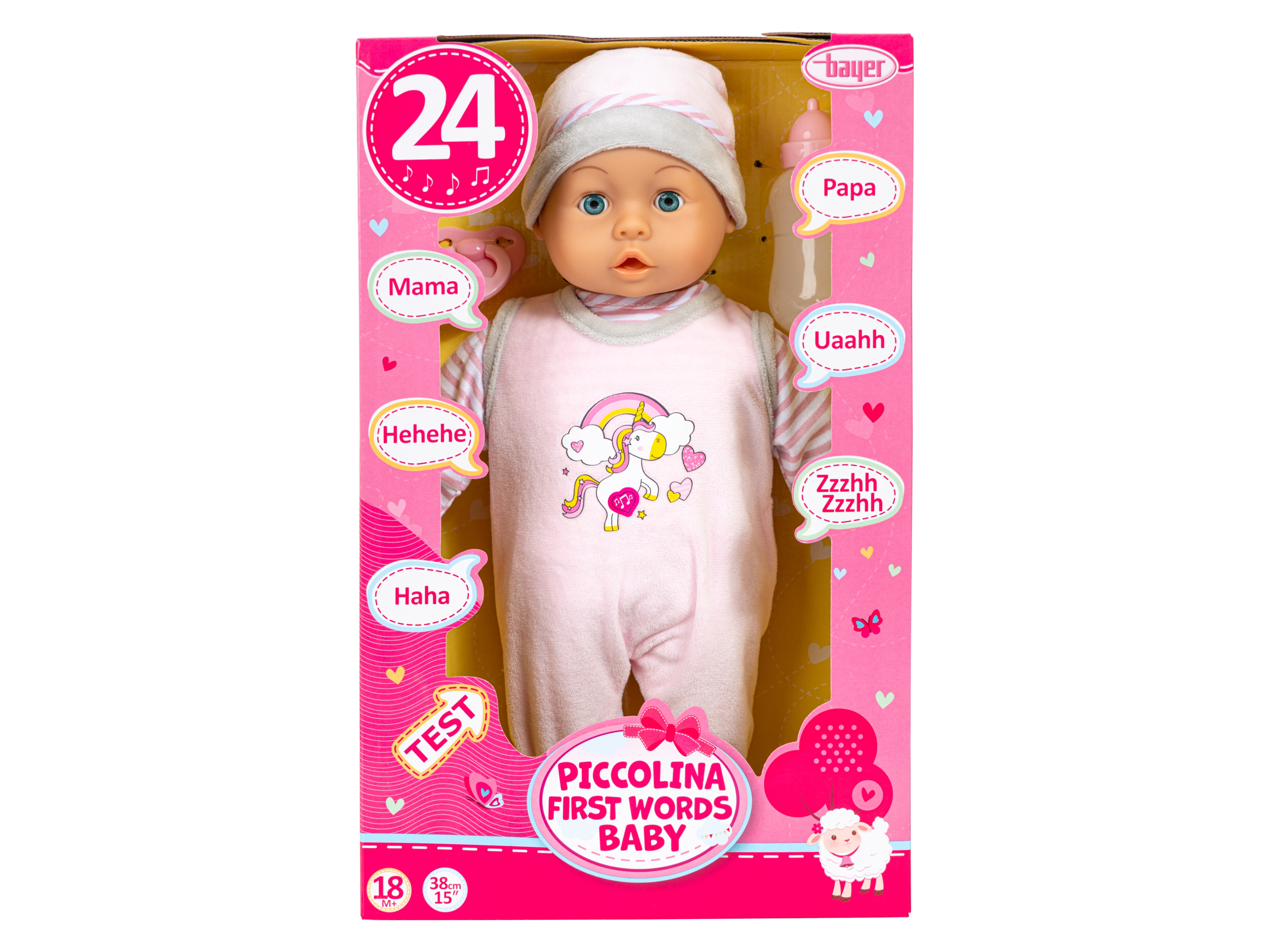 Bayer Design Bábika Piccolina First Baby (jednorožec)