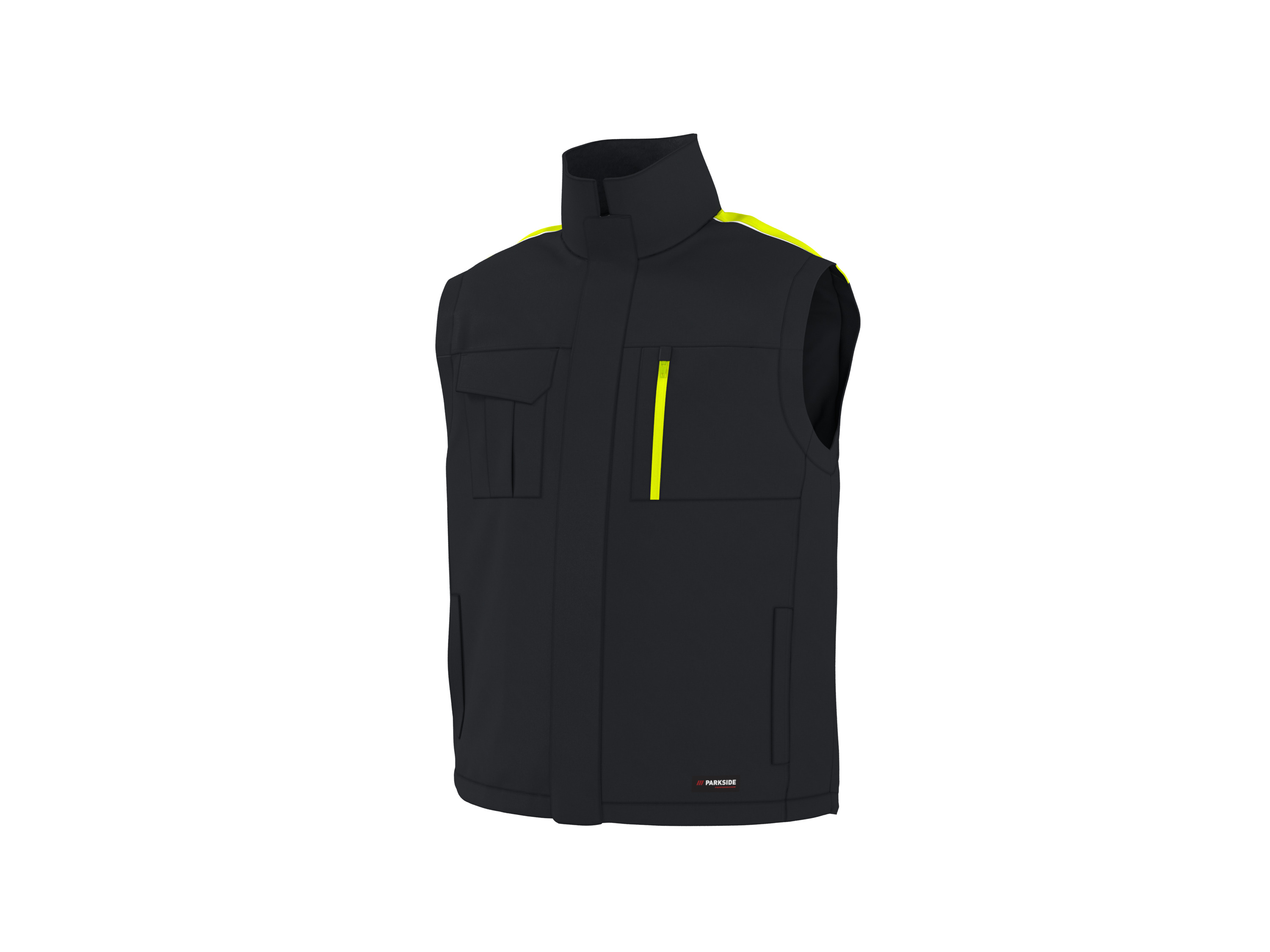 PARKSIDE PERFORMANCE® Pánska pracovná vesta (čierna/žltá, L (52/54))