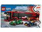 Súprava LEGO City F1 kamión s autami F1 RB20 a AMR24, 1086 dielikov.
