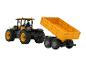 Traktor JCB a žltý príves, hračky.