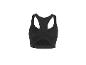 Čierna dámska športová podprsenka s vykrojeným chrbtom.