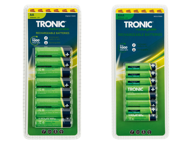 Prejsť na zobrazenie na celú obrazovku: TRONIC® Nabíjateľné batérie, 8 kusov – obrázok 1