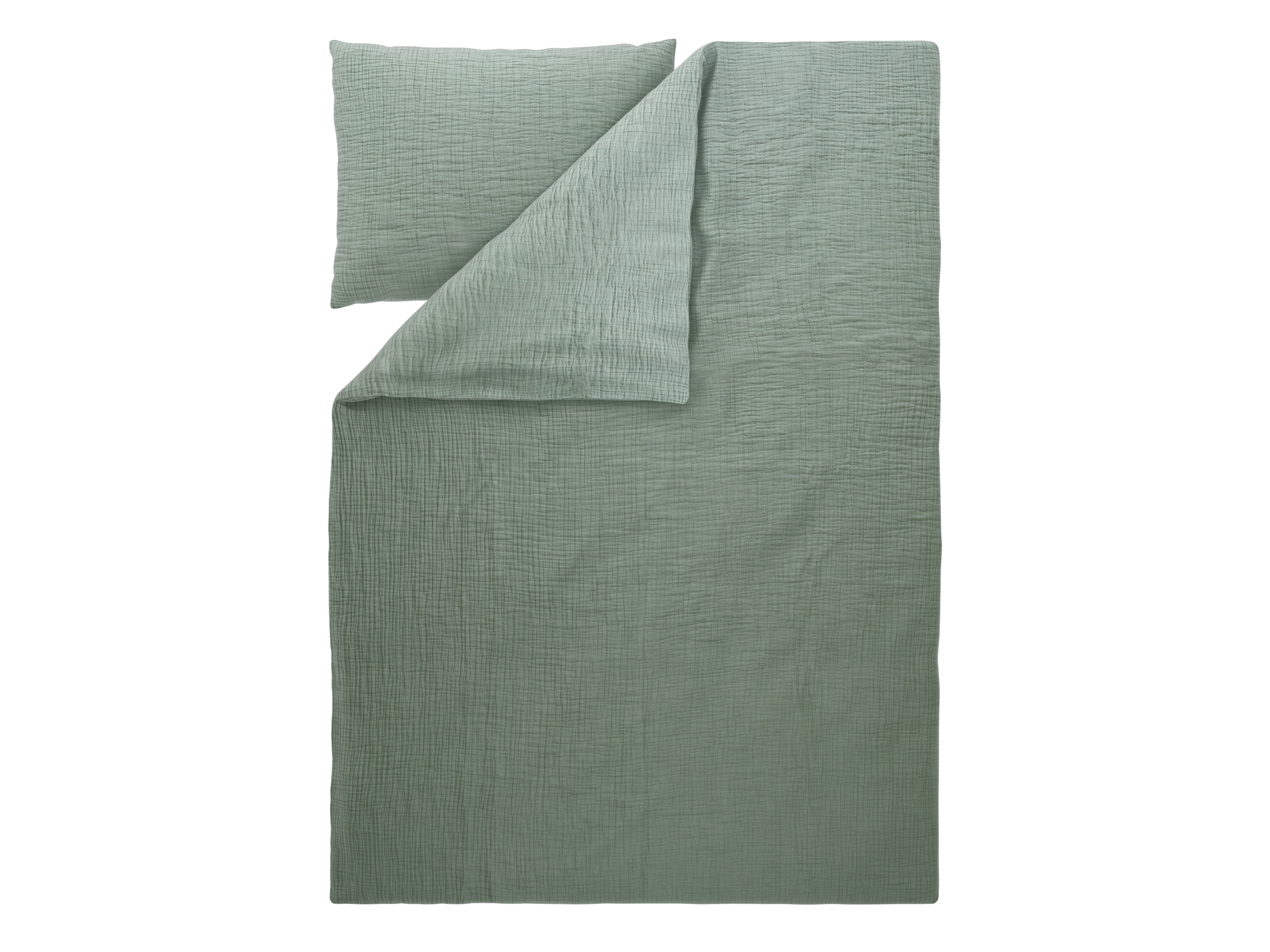 LIVARNO® Mušelínová posteľná bielizeň Premium, 140 x 200 cm (zelená)