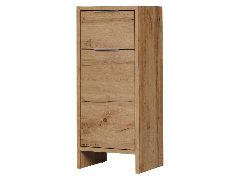 Svetlý drevený nábytok s dvoma zásuvkami.
