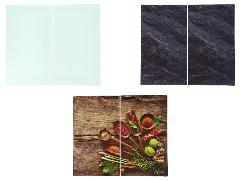 SILVERCREST® Sklenené krycie dosky na sporák, 2 kusy