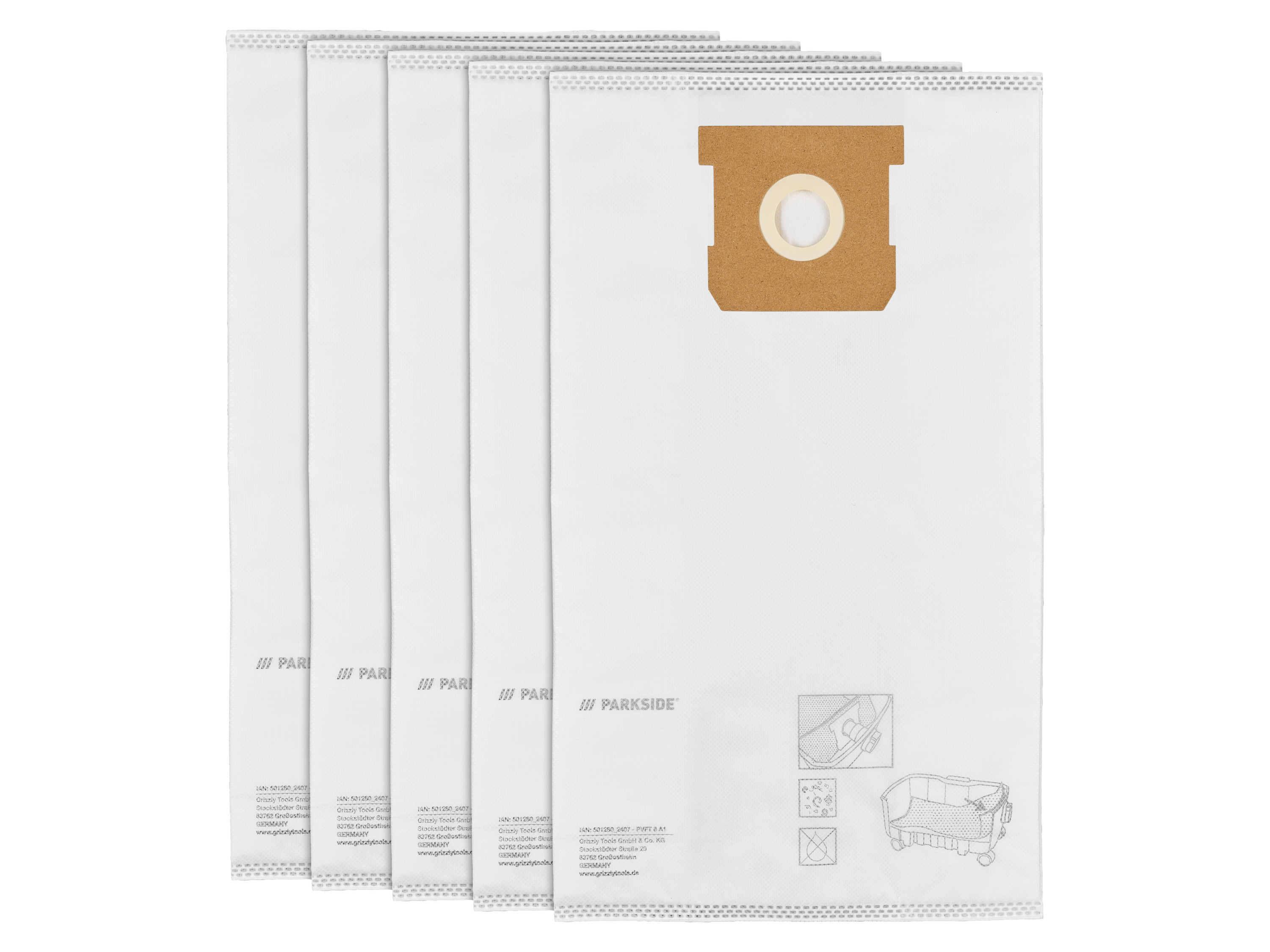 PARKSIDE® Filtračné vrecká do vysávača (filtračné vrecká z netkanej textílie, 5 kusov)