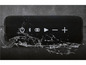 Čierny Bluetooth reproduktor s vodotesným dizajnom.