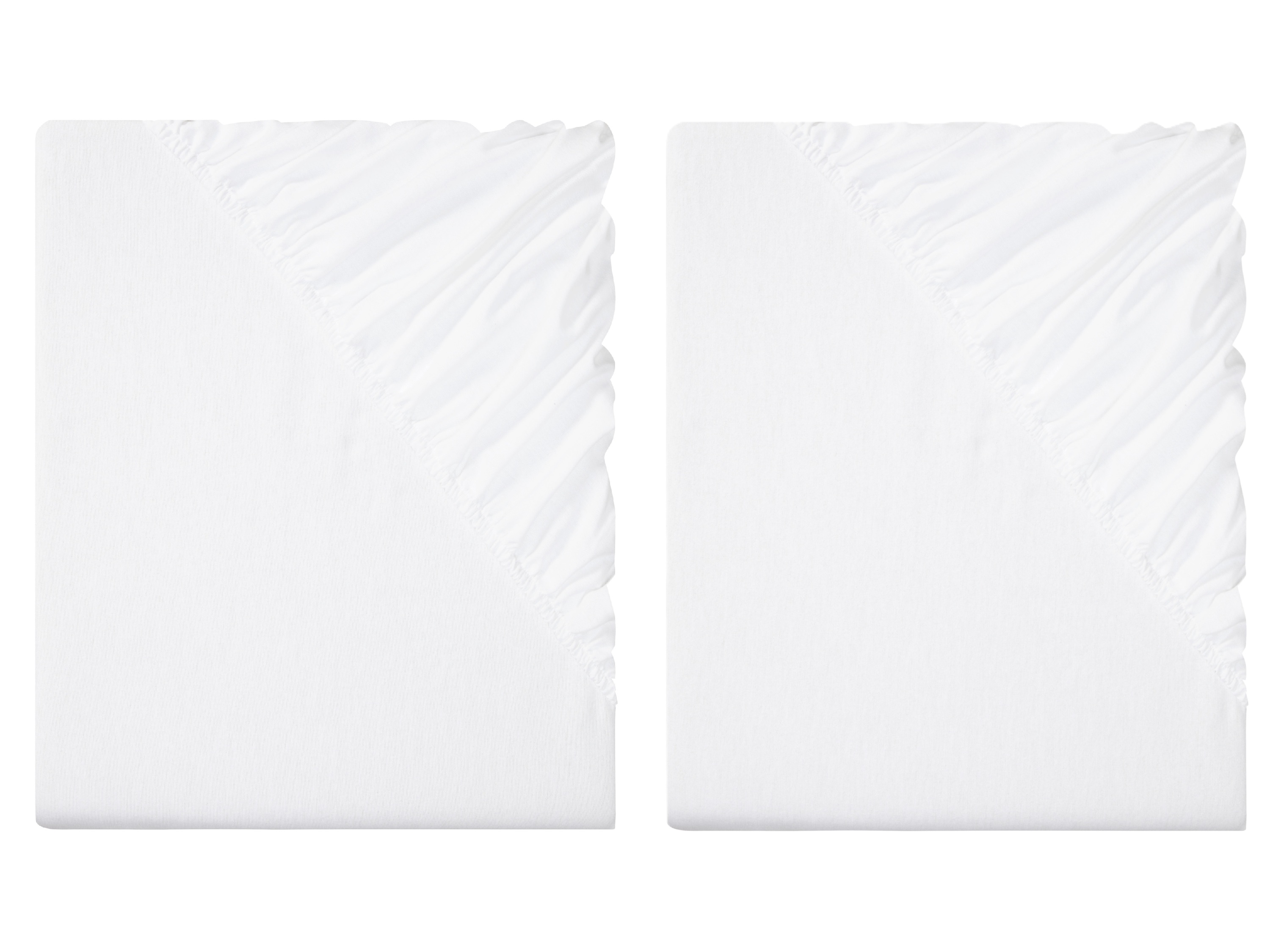 LIVARNO home Napínacia plachta, 90 – 100 x 200 cm, biela, 2 kusy