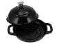 Čierny liatinový hrniec Silvercrest s pokrievkou.