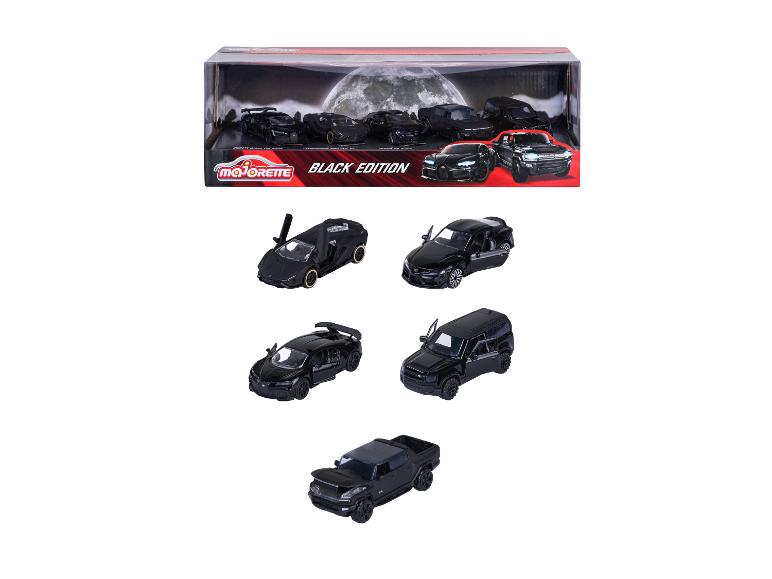 Súprava Majorette Black Edition s čiernymi autíčkami a výstavnou krabicou