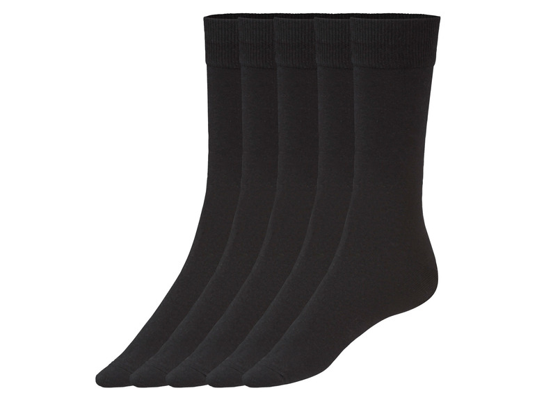 LIVERGY Pánske ponožky, 5 párov (39/42, čierna)