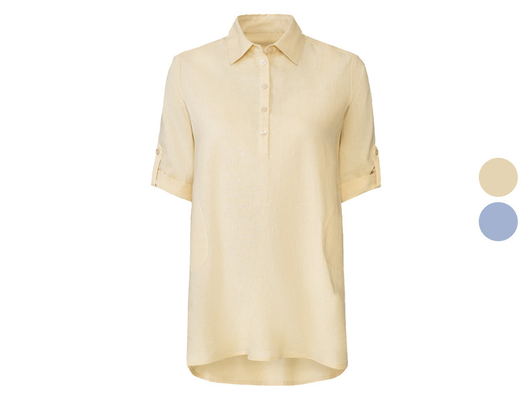 Svetlo žltá košeľa s krátkymi rukávmi.