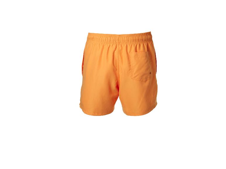 Oranžové plavky s elastickým pásom a zadným vreckom.