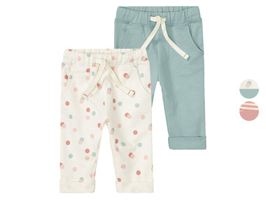 lupilu® Dievčenské tepláky pre bábätká BIO, 2 kusy