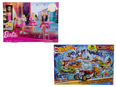 MATTEL Adventný kalendár Barbie/Hot Wheels