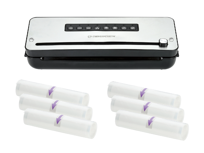 SILVERCREST® Vákuovačka Premium + Fólie na vákuovanie, 20 cm, 6 kusov