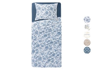 LIVARNO home Súprava posteľnej bielizne z bavlneného saténu, 3-dielna