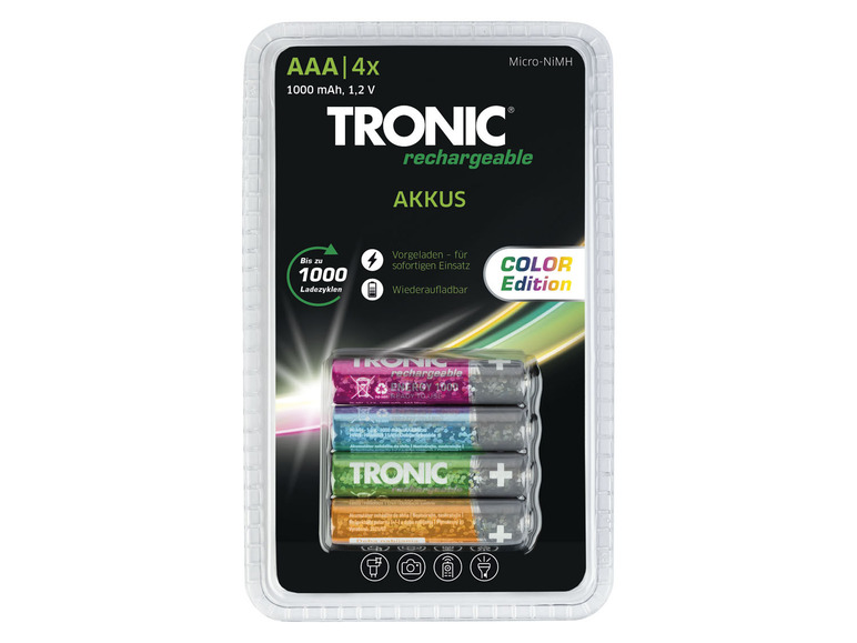 Prejsť na zobrazenie na celú obrazovku: TRONIC® Batérie Ni-MH Ready 2 Use Color, 4 kusy – obrázok 4