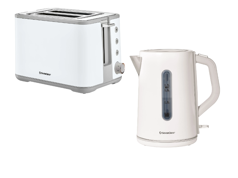 SILVERCREST® Hriankovač Blanco STEC 1050 B1 + Rýchlovarná kanvica Blanco SWC 3100 B1, biela