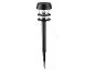 Čierna solárna záhradná lampa s hrotom, výška 37 cm.