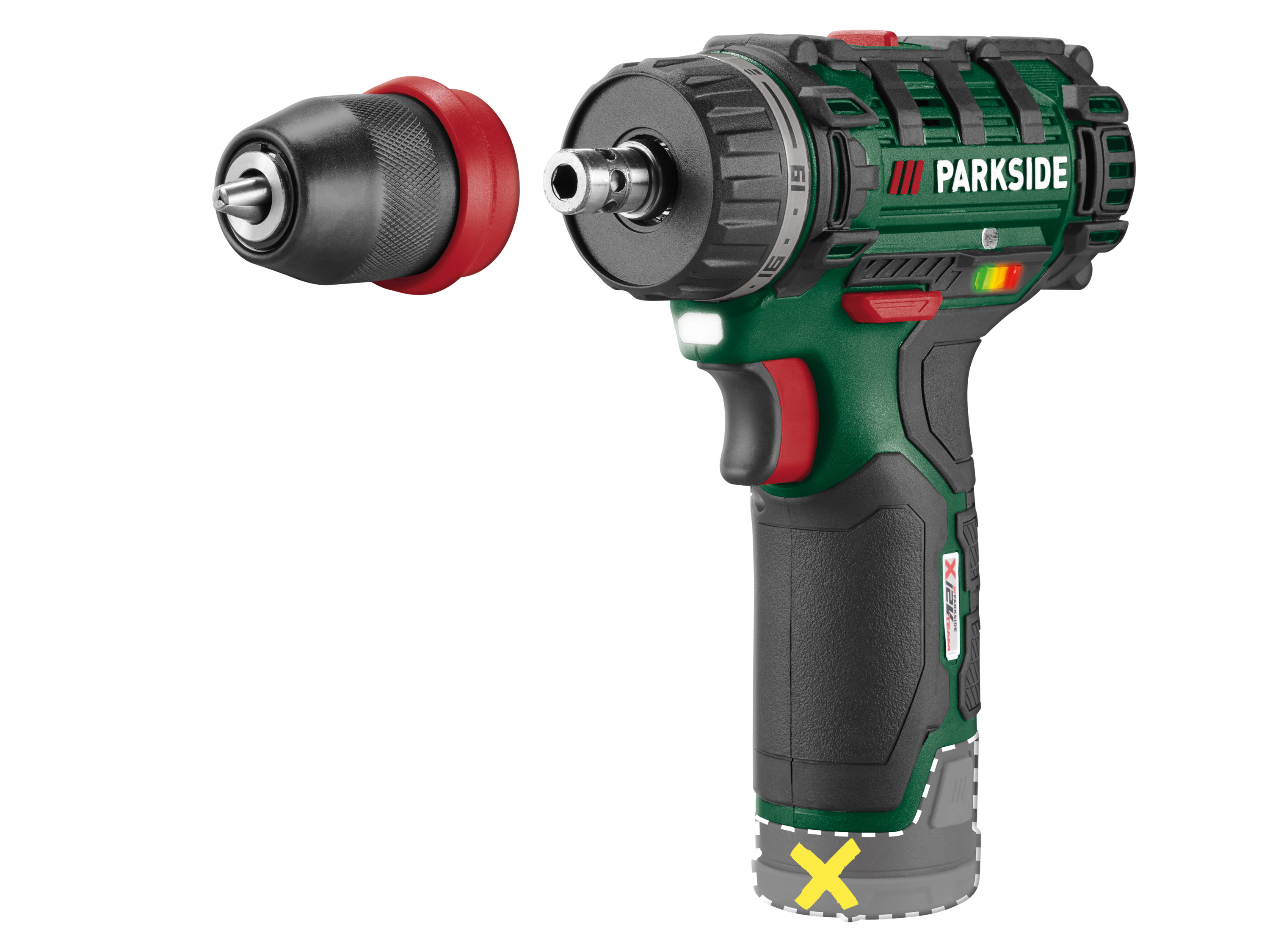 E-shop PARKSIDE® Aku vŕtací skrutkovač 12 V PBSA 12 F5 – bez akumulátora