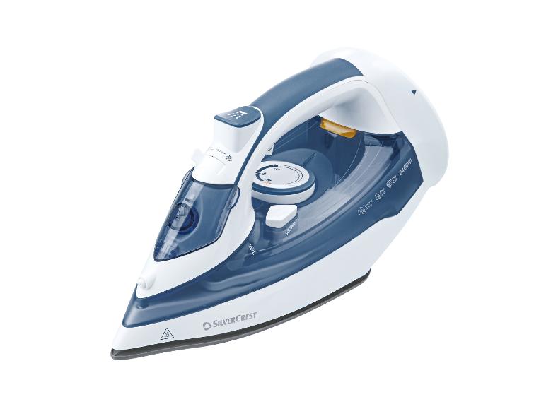 Parná žehlička SilverCrest v bielej a modrej farbe