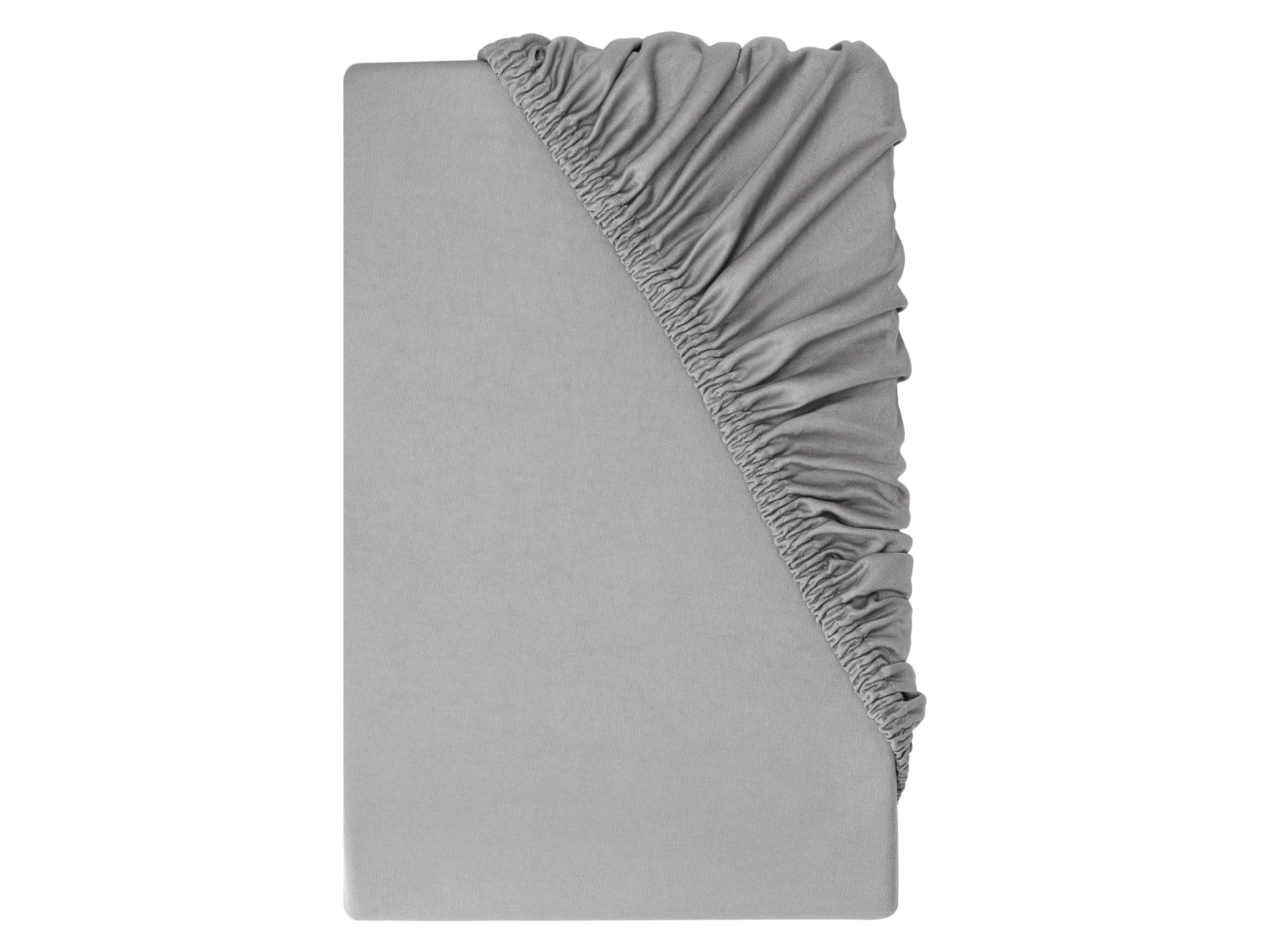 LIVARNO® Napínacia plachta z džersejového mikrovlákna, 180 – 200 x 200 cm (sivá)