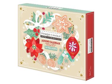 YANKEE CANDLE Adventný kalendár s vonnými čajovými sviečkami