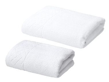 LIVARNO® Froté osuška, 70 x 140 cm + Froté uterák, 50 x 100 cm, biela