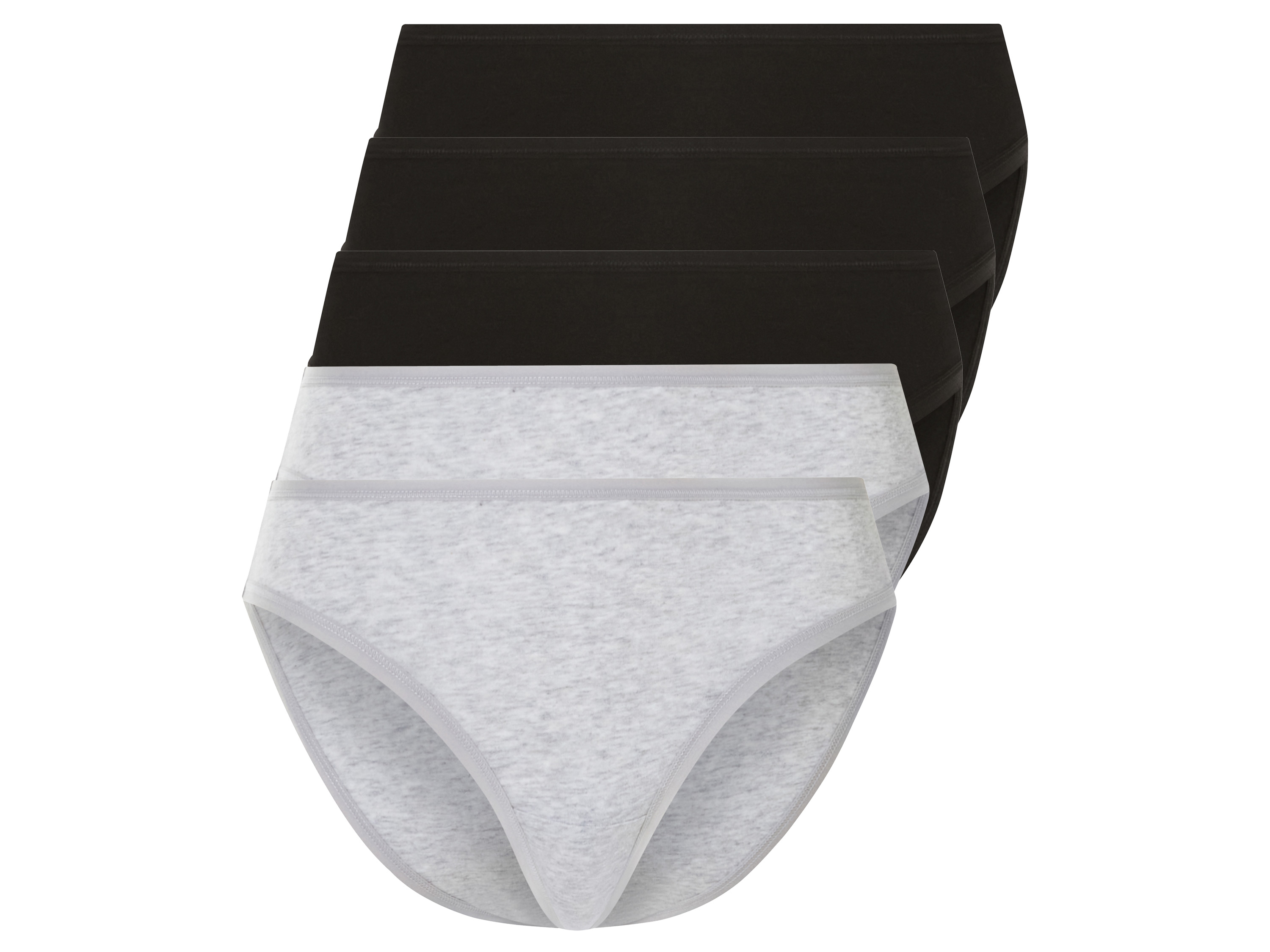 esmara® Dámske nohavičky, 5 kusov (XS (32/34), čierna/sivá)