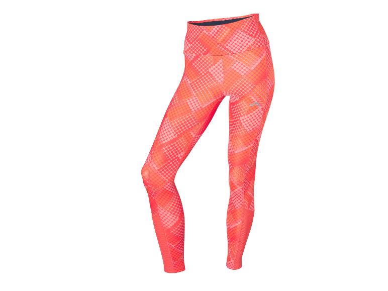 Dámske športové legíny s oranžovo-ružovým bodkovaným vzorom