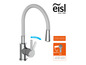 Eisl kuchynská batéria s bielym výtokom a chrómovým povrchom.