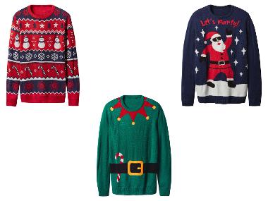 esmara Men Pánsky vianočný pulóver Premium s LED efektom