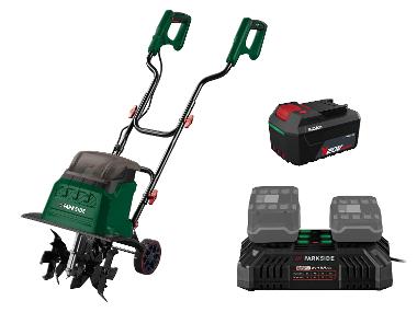 PARKSIDE® Aku kultivátor 40 V PABH B2 + Akumulátor 20 V/4 Ah, 2 kusy + Dvojitá nabíjačka 20 V/4,5 A