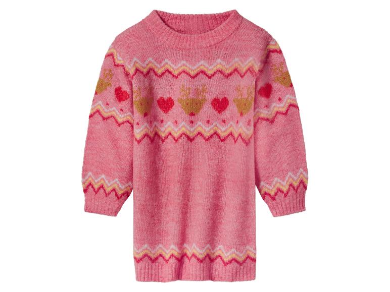 Ružový sveter so vzorom sobov a sŕdc
