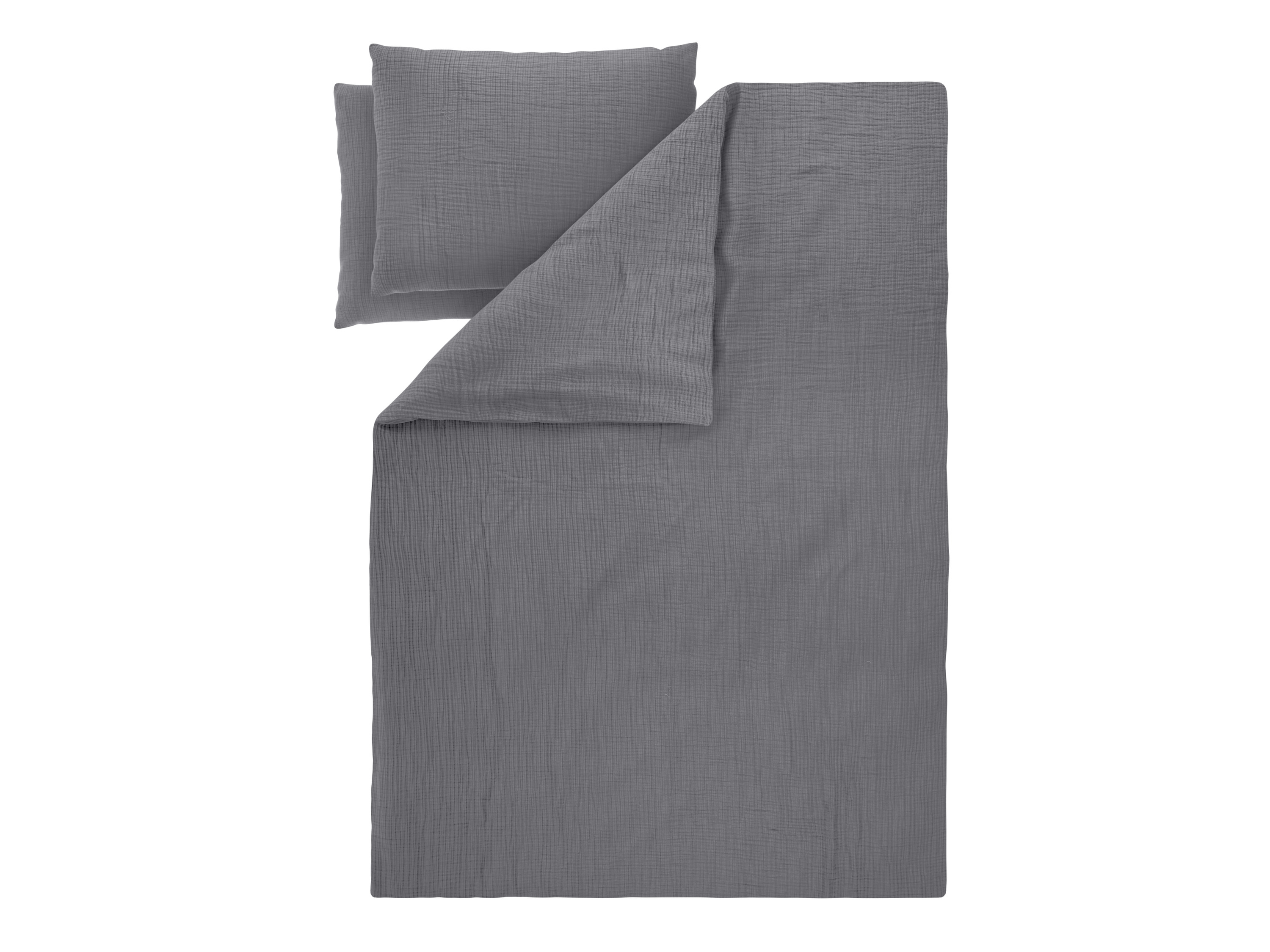 LIVARNO® Mušelínová posteľná bielizeň Premium, 220 x 240 cm (tmavosivá)