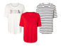 Biele, červené a pruhované tričká.