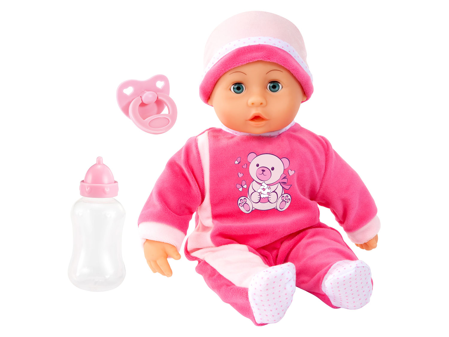 Bayer Bábika Piccolina First Words Baby (medveď)