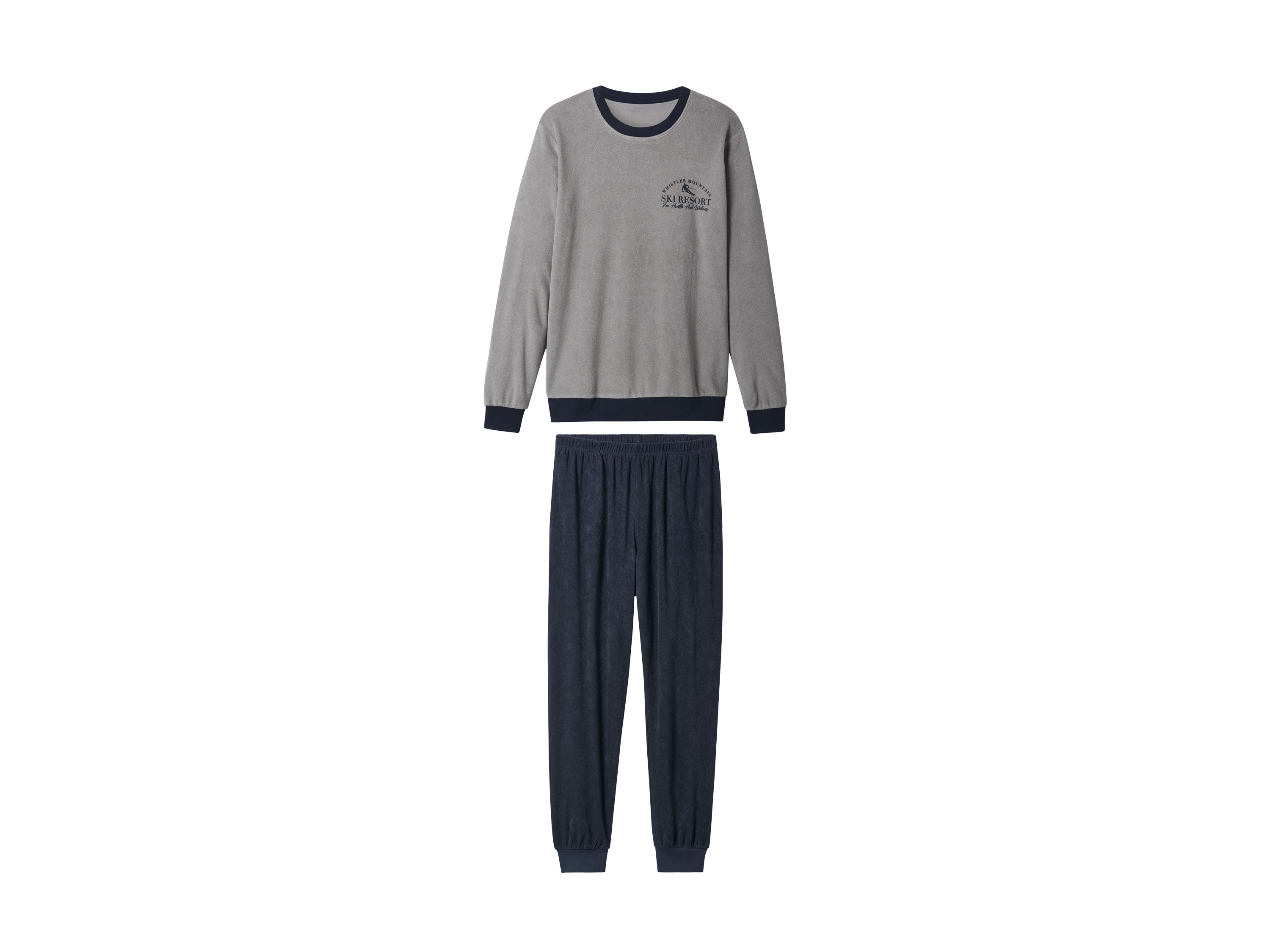 esmara Men Pánske froté pyžamo (sivá/navy modrá, S (44/46))