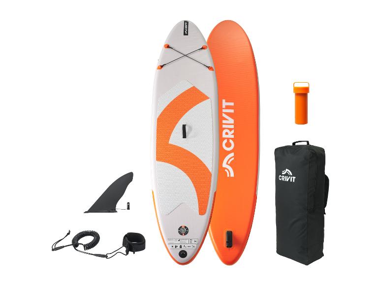 Nafukovací SUP board Crivit, oranžovo-biela, s príslušenstvom.