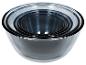 Sada štyroch vnorených nerezových miešacích misiek s čiernymi okrajmi