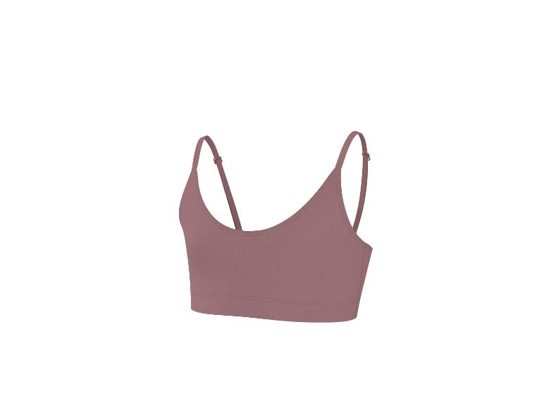 Dámsky športový crop top vo farbe mauve s tenkými ramienkami.
