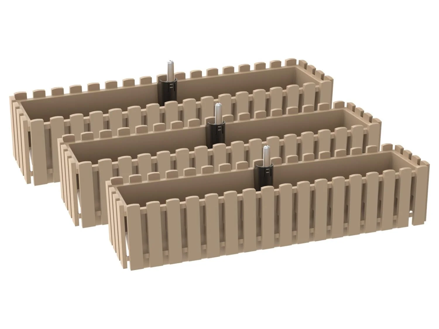 PARKSIDE® Kvetináč, 75 cm, béžový, 3 kusy
