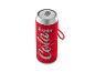 Červený prenosný reproduktor v tvare plechovky s nápisom 'Freeway Cola' a pútkom.