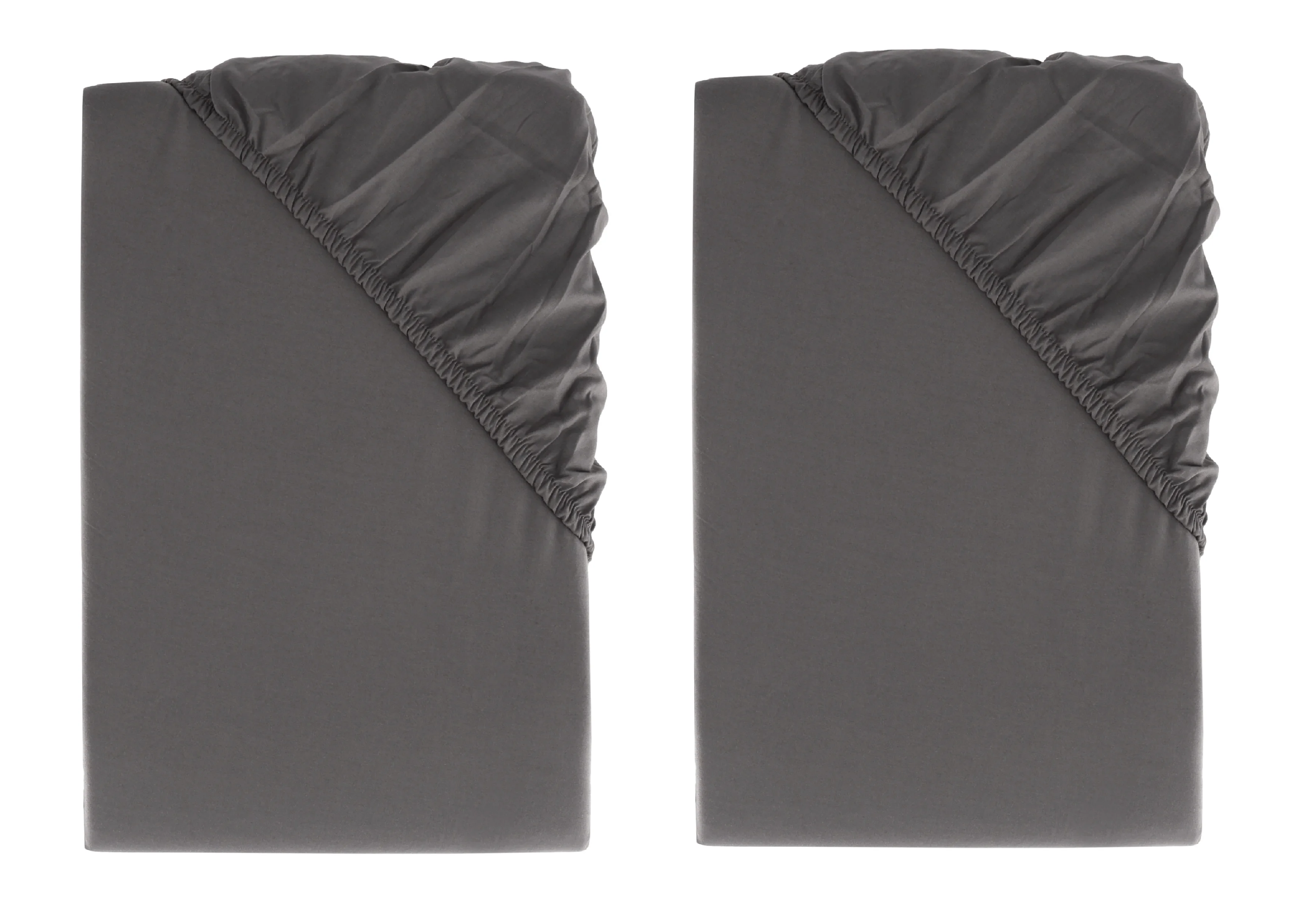 LIVARNO home Perkálová napínacia plachta, 90 – 100 x 200 cm, antracitová, 2 kusy