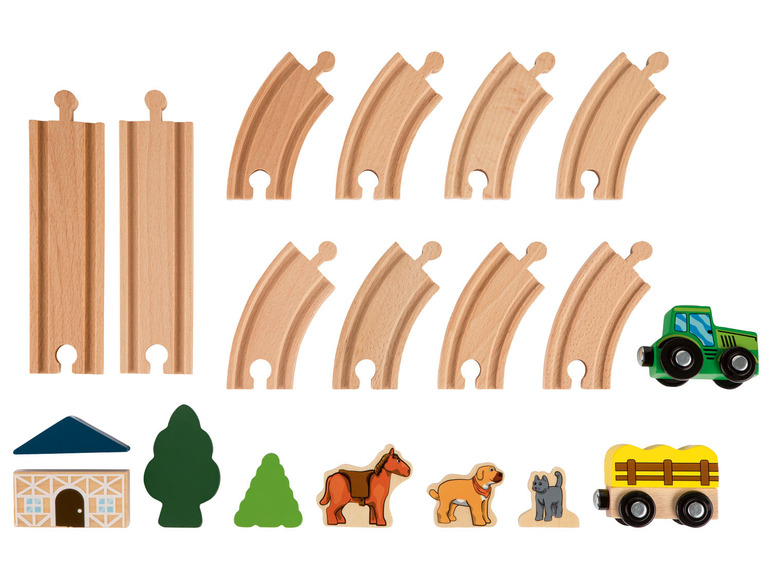 Prejsť na zobrazenie na celú obrazovku: Playtive Drevená železničná súprava, 18-dielna – obrázok 3