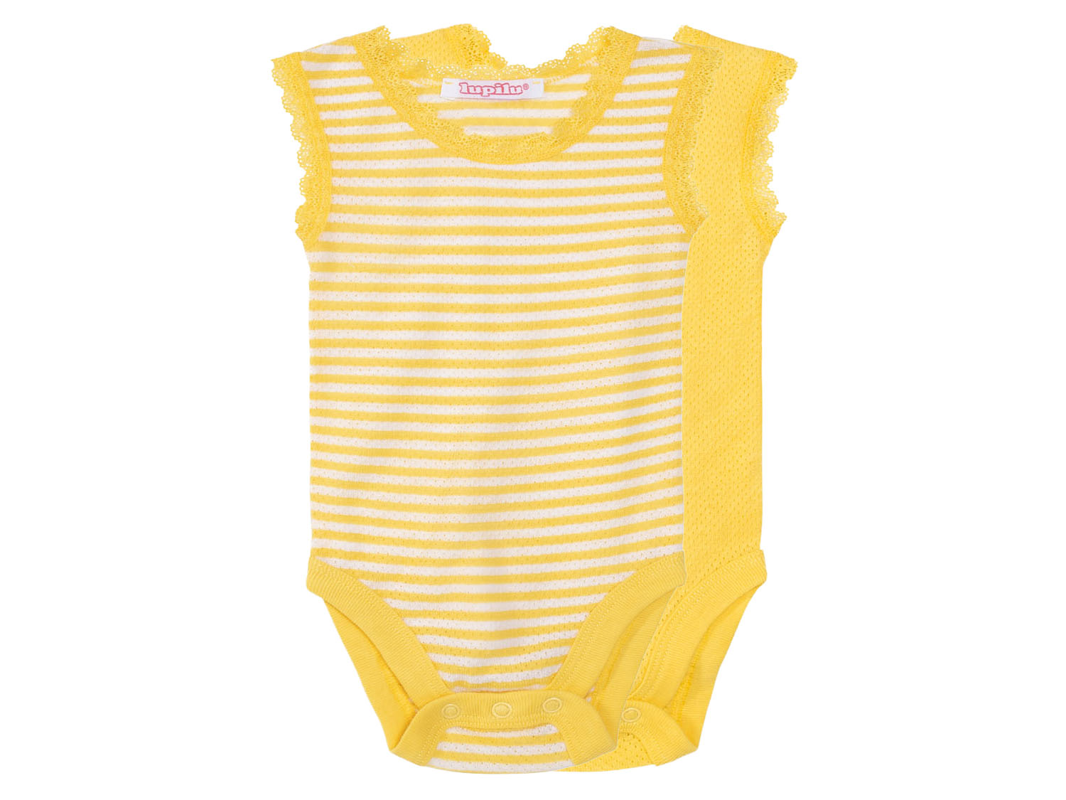 lupilu® Dievčenské body pre bábätká, 2 kusy  (žltá, 50/56)