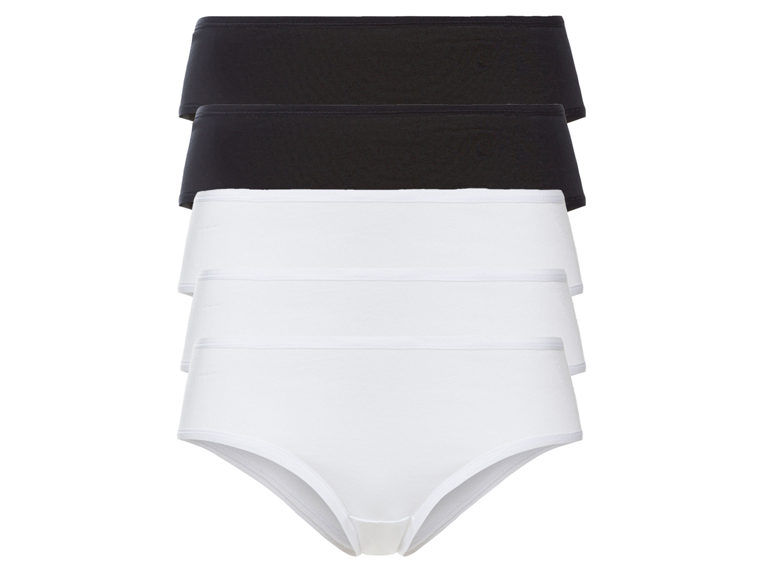 esmara® Dámske bavlnené bedrové nohavičky, 5 kusov (S (36/38), čierna/biela)