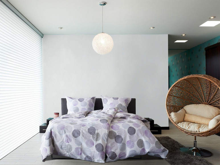 Prejsť na zobrazenie na celú obrazovku: Primera Krepová posteľná bielizeň, 140 x 200 cm, fialová s kruhmi – obrázok 2