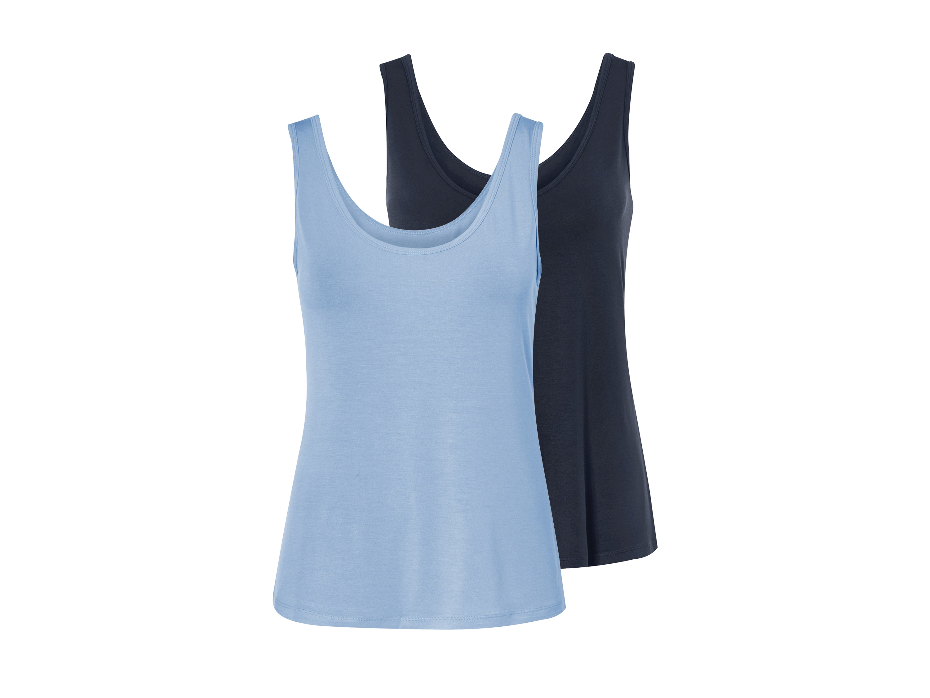 esmara® Dámsky top, 2 kusy (navy modrá/bledomodrá, S (36/38))